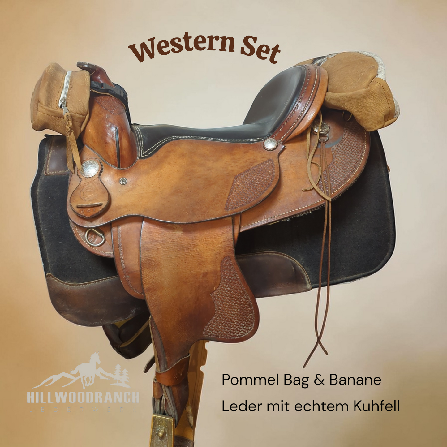 Satteltaschen Set Butterfly 🦋 mit echtem Kuhfell