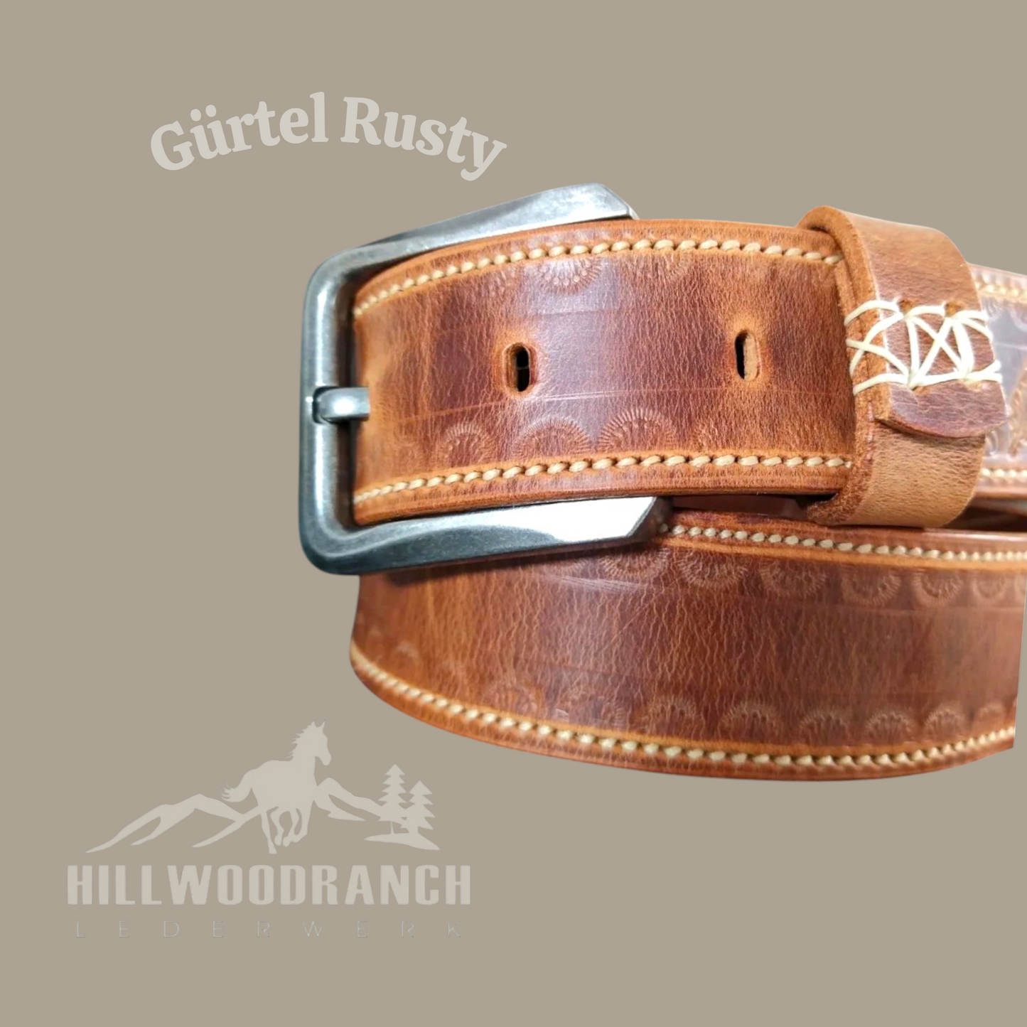 Gürtel nach Maß "Rusty"Pull Up Leder Cognac