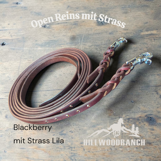 Open Reins "Harmony"  Westernzügel offen mit Strass-Steinen