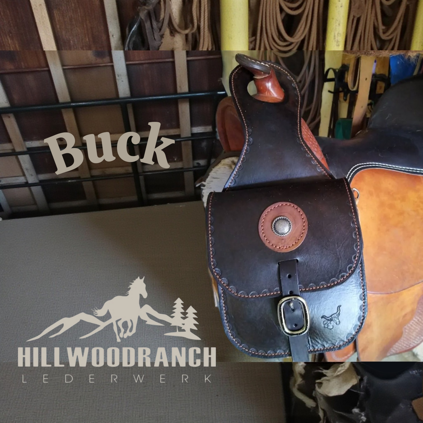Große Horntasche"Buck" für den Westernsattel