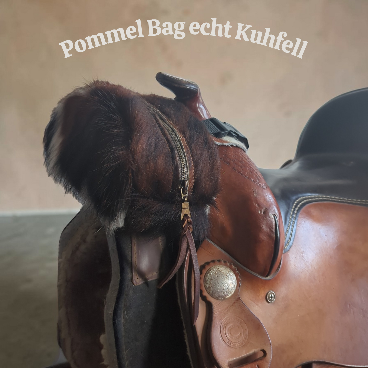 Pommel Bag aus echtem Kuhfell