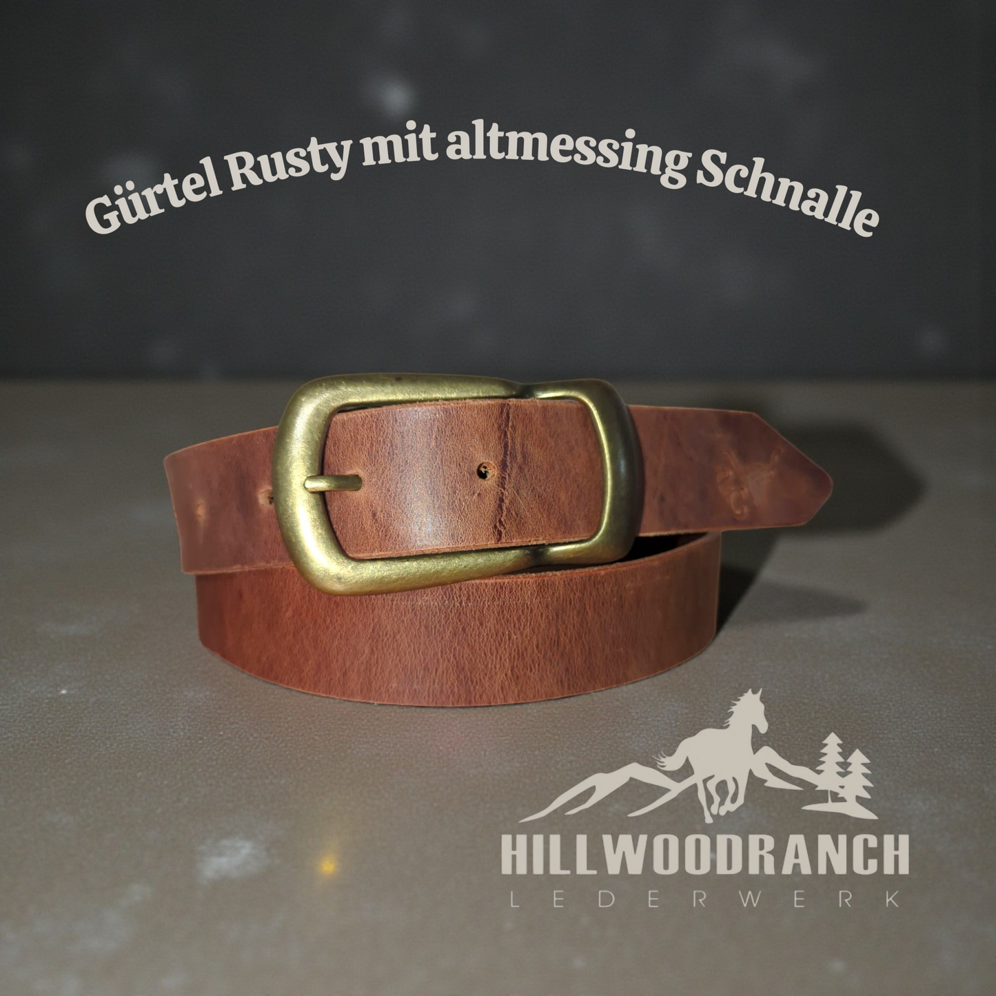 Gürtel nach Maß "Rusty"Pull Up Leder Cognac