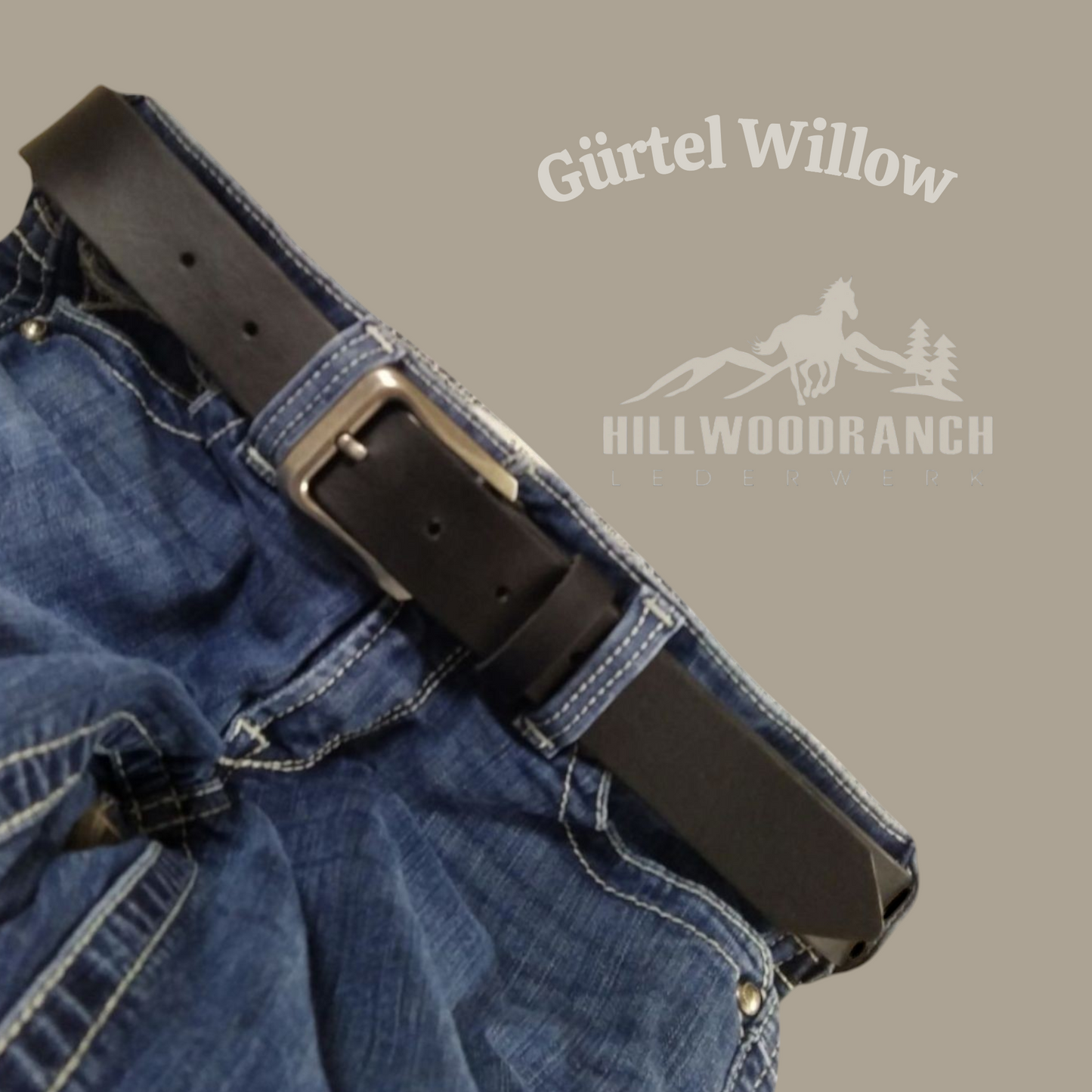 Gürtel nach Maß "Willow"aus pflanzlich gegerbtem Leder