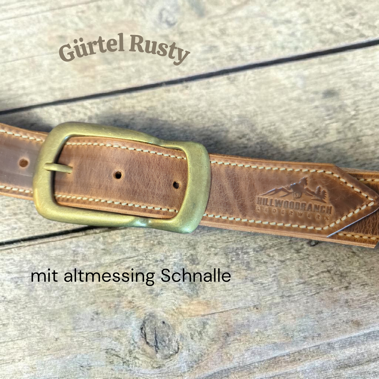 Gürtel nach Maß "Rusty"Pull Up Leder Cognac
