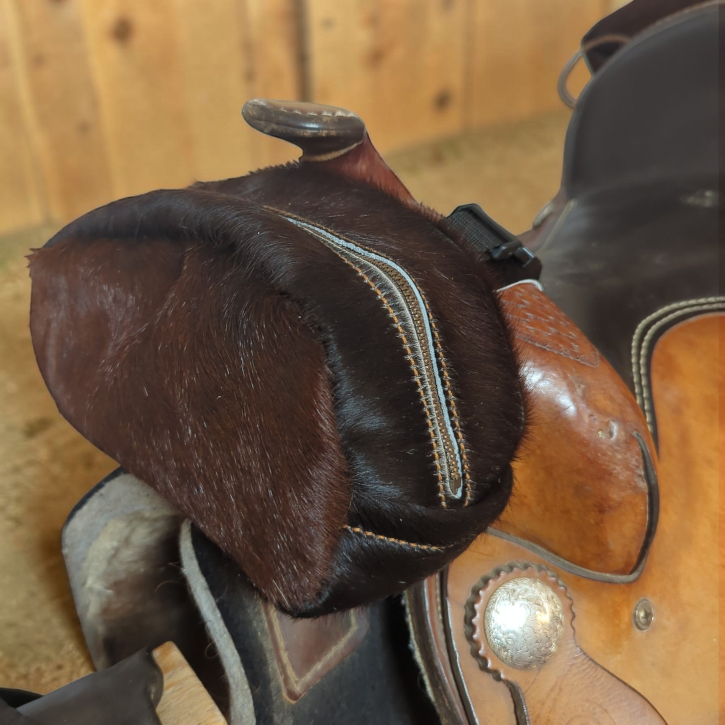 Satteltaschen Set Western Kuhfell