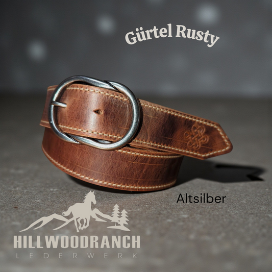 Ledergürtel "Rusty" aus Fett Leder Gr. 90 cm